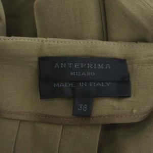 ANTEPRIMA ラップスカート ロング リネン混 プリーツ 38 カーキ