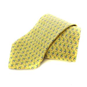 シルクゴルフ柄ネクタイ イエロー