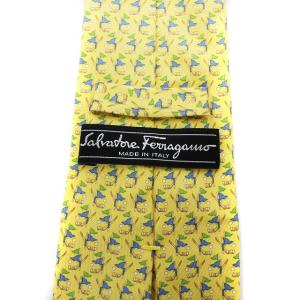 Salvatore Ferragamo シルクゴルフ柄ネクタイ イエロー