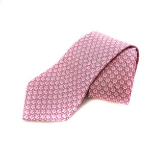 シルクゾウ柄ネクタイ ピンク