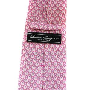 Salvatore Ferragamo シルクゾウ柄ネクタイ ピンク