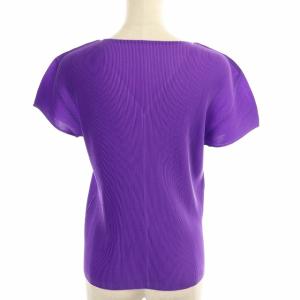 PLEATS PLEASE ISSEY MIYAKE イッセイミヤケ Vネックプリーツカットソー パープル