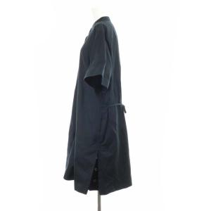 JIL SANDER NAVY 五分袖バンドカラーシャツワンピース 36 ネイビー