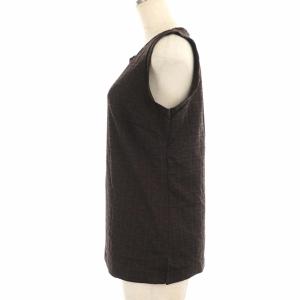 FENDI プルオーバーズッカ柄ノースリーブカットソー 44 ブラウン