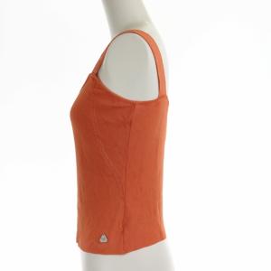 CHANEL 00C ロゴプレートノースリーブニットカットソー オレンジ