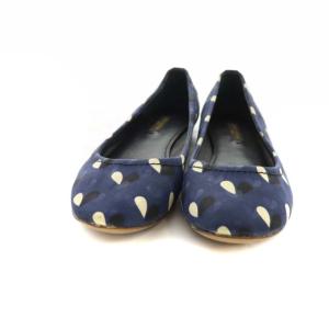 LOUIS VUITTON フラットシューズ ロゴ しずく柄 35.5 ブルー