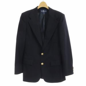 テーラードジャケット 紺ブレ 金ボタン シングル 総裏地 肩パット入 8 L 紺 ネイビー