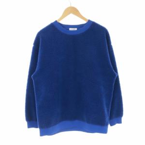 ウォッシャブルボアフリーススウェットトレーナー ブルー