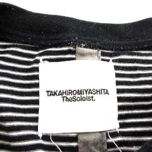 TAKAHIROMIYASHITATheSoloIst. Tシャツ カットソー 半袖  ボーダー 50 L ブラック