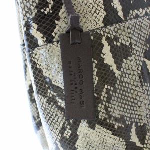 marco masi パイソン柄巾着ショルダー バッグ ダークブラウン ベージュ