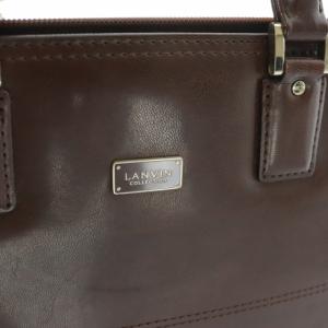 LANVIN ブリーフケース ビジネスバッグ ハンドバッグ レザー 茶 ブラウン