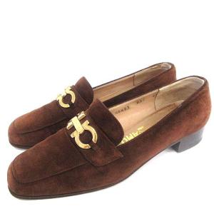 ガンチーニスエードローファー 6.5 ブラウン