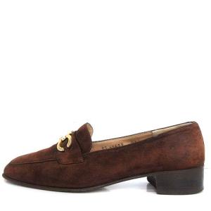 Salvatore Ferragamo ガンチーニスエードローファー 6.5 ブラウン