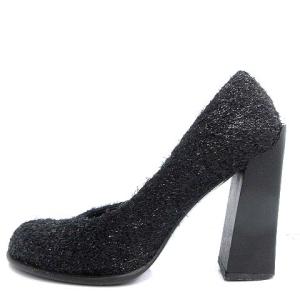 PRADA パンプス シャギー チャンキーヒール 35.5 ブラック