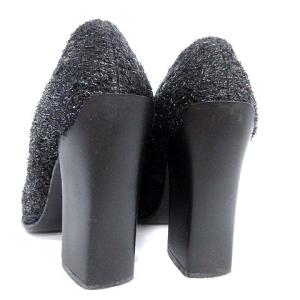 PRADA パンプス シャギー チャンキーヒール 35.5 ブラック