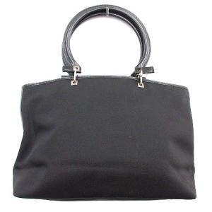 Salvatore Ferragamo ガンチーニナイロンハンドルトートバッグ ブラック