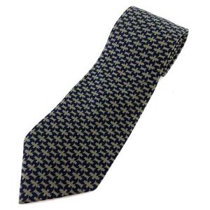 ネクタイ シルク100％ H ロゴ バイカラー マリン カーキ ネイビー