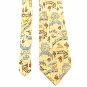 Salvatore Ferragamo 総柄シルクネクタイ ベージュ