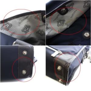Orobianco ビジネスバッグ ハンドバッグ ショルダーバッグ 2way ナイロン レザー 紺 ネイビー 茶 ブラウン