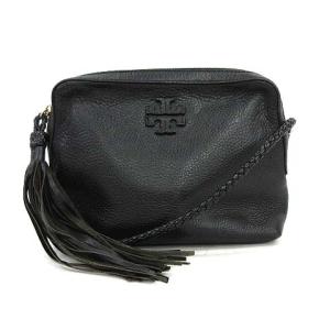 ショルダーバッグ ポシェット レザー タッセル フリンジ ロゴ 黒 ブラック