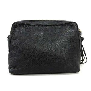 TORY BURCH ショルダーバッグ ポシェット レザー タッセル フリンジ ロゴ 黒 ブラック