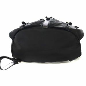 PRADA リュックサック ナイロン レザー切替 三角プレート 黒