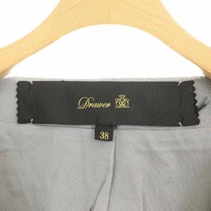 Drawer ダブルボタンノーカラーコート 38 グレー