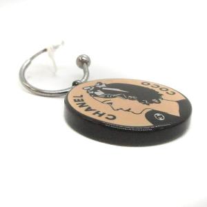 CHANEL ピアス coco マドモアゼル 片耳 ブラック ピンク