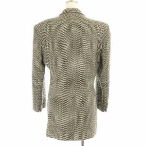EMPORIO ARMANI テーラードジャケット ウール 総柄 L ブラック ベージュ