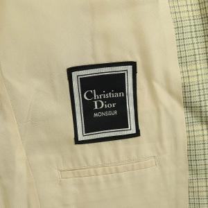 Christian Dior MONSIEUR ヴィンテージ ウールチェックテーラードジャケット AB-6 グリーン
