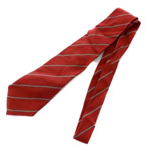 CHANEL ネクタイ レジメンタルストライプ ココマーク レッド