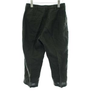 JURGEN LEHL スラックス パンツ テーパード センタープレス ヘンプ S カーキ