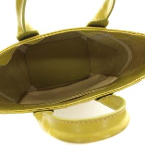 HIROFU ミニトートバッグ ハンドバッグ レザー イエロー