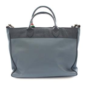 Orobianco ブリーフケース 2WAY リモンタナイロン クロコ型押し レザー 紺