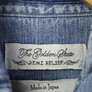 REMI RELIEF スタッズデニムシャツ M ライトブルー