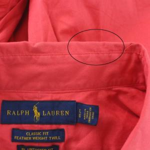RALPH LAUREN CLASSIC FIT シャツ ボタンダウン 半袖 ポニー 刺繍 L レッド