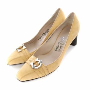 ガンチーニレザーパンプス 7B ベージュ