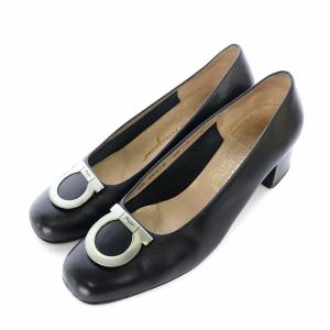 ガンチーニ チャンキーヒールパンプス ブラック