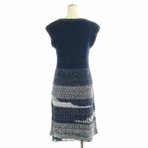 CHANEL ココマークプレート サマーニットワンピース ノースリーブ ひざ丈 36