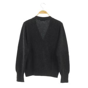MARGARET HOWELL 19AW TWISTED CASHMERE WOOL CARDIGAN カーディガン ニット 長袖 Vネック 2 チャコールグレー