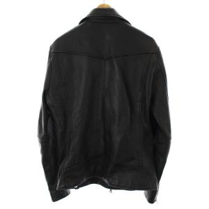 FREAK'S STORE ダブル ライダース ジャケット ラムレザー 羊革 革ジャン ジップアップ M ブラック