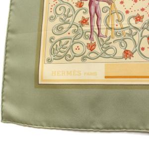 HERMES カレ90 www.hermes.com エルメスドットコム シルク ライトグリーン ベージュ