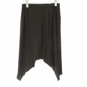 イッセイミヤケ プリーツサルエルパンツ イージー ウエストゴム 2 ブラウン