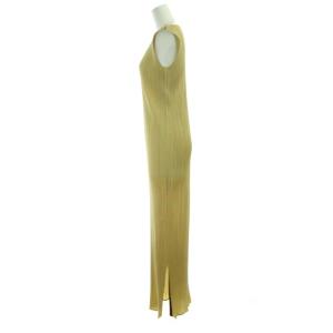 PLEATS PLEASE ISSEY MIYAKE ISSEY MIYAKE プリーツワンピース ノースリーブ ロング 3 ベージュ
