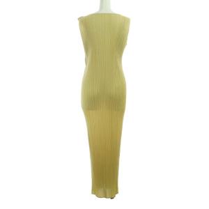PLEATS PLEASE ISSEY MIYAKE ISSEY MIYAKE プリーツワンピース ノースリーブ ロング 3 ベージュ
