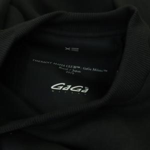 GaGa MILANO ザ セイントマフィア クラブ  裏起毛ロゴスウェットトレーナー ブラック