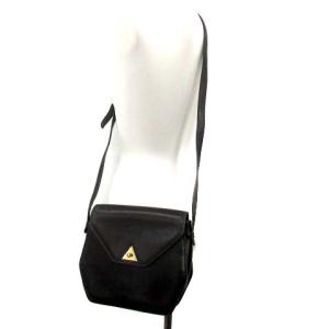 BALLY ロゴレザーショルダーバッグ ブラック