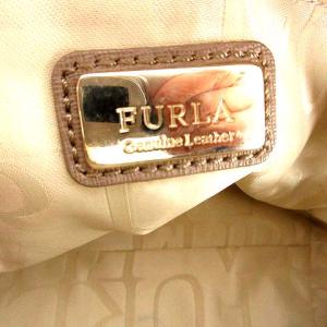 FURLA サフィアーノレザーミニボストンバッグ グレージュ