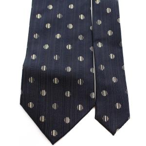 YVES SAINT LAURENT YSL ドット総柄ネクタイ ネイビー