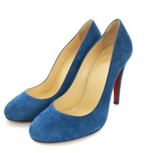 スエードハイヒールパンプス ブルー
